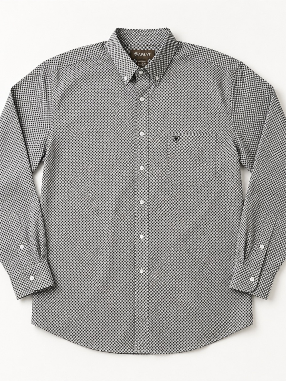 Ariat Tristan Men’s XL Tall Grey Geometric Western Shirt Classic Fit NWT